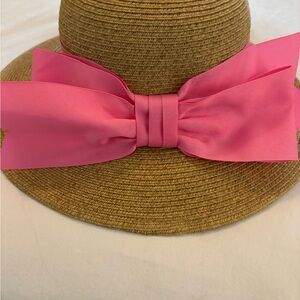 Chic Straw Hat with Pink Ribbon